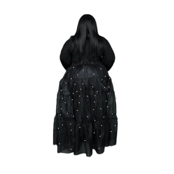 Maxiklänning för kvinnor Sheer Beach Cover Up Plus Size Casual sommarklänningar för kvinnor Sexiga klubbkläder Mesh(svart 3XL)