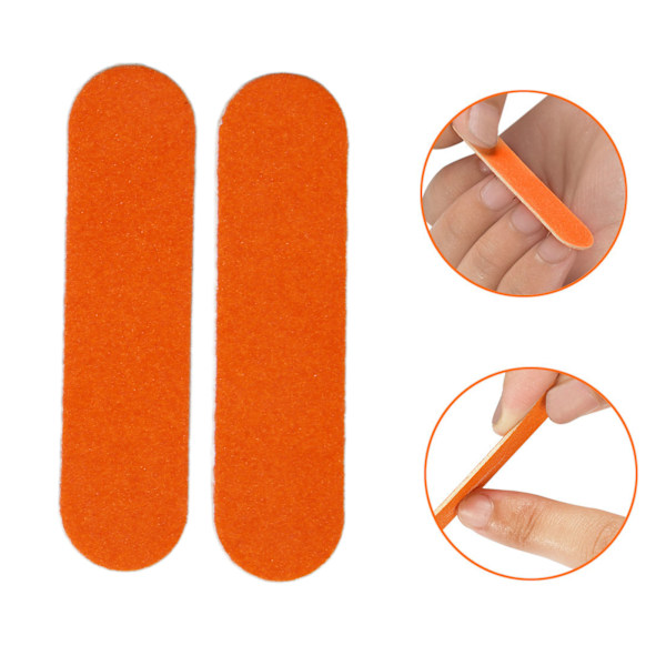 100 st orange nagelfilar återanvändbara vattentäta sand professionella nagelfilar DIY manikyr fingernagelfilar nagellack verktyg