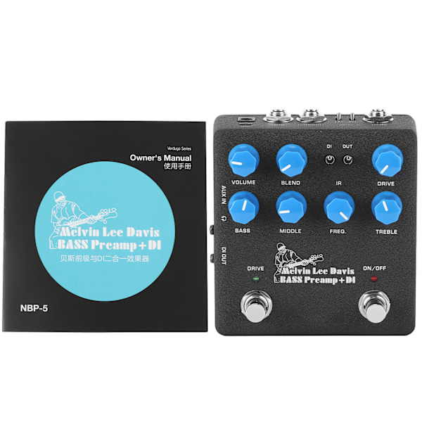 NUX NBP5 Elektrisk basförförstärkare DI-box effektpedal metall musikaliska instrumenttillbehör