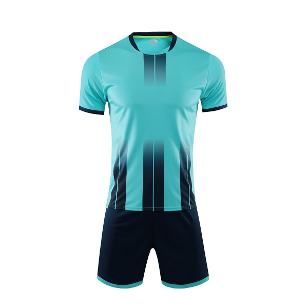 Tilpassede fodboldtrøjer til børn og voksne - Personlige fodboldtrøjer og shorts til mænd og kvinder - Lyseblå - 3XL