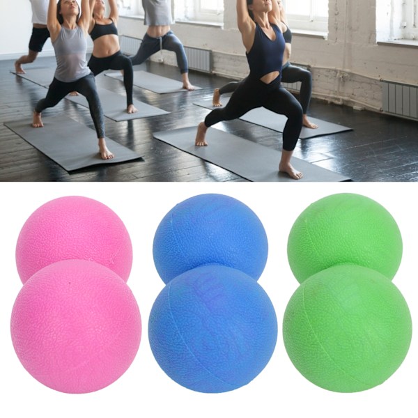 Peanut Massasje Ball i Silikon - Yoga Trening Fascia Muskelavslapping Treningsutstyr (Rose Rød Grønn Blå)