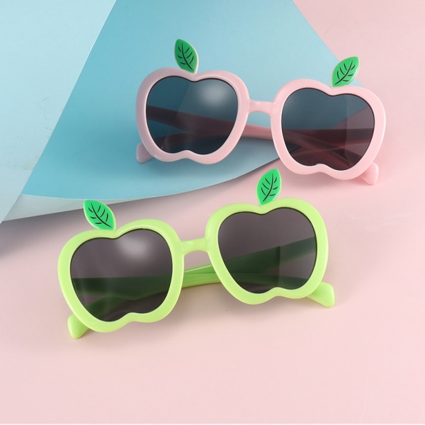 Barnsolglasögon för pojkar Flickor Äppelformade barn Anti-UV-solglasögon för fotografering Utomhusstrand, för 3-12 år gamla Flickor Pojkar, Pink-C6