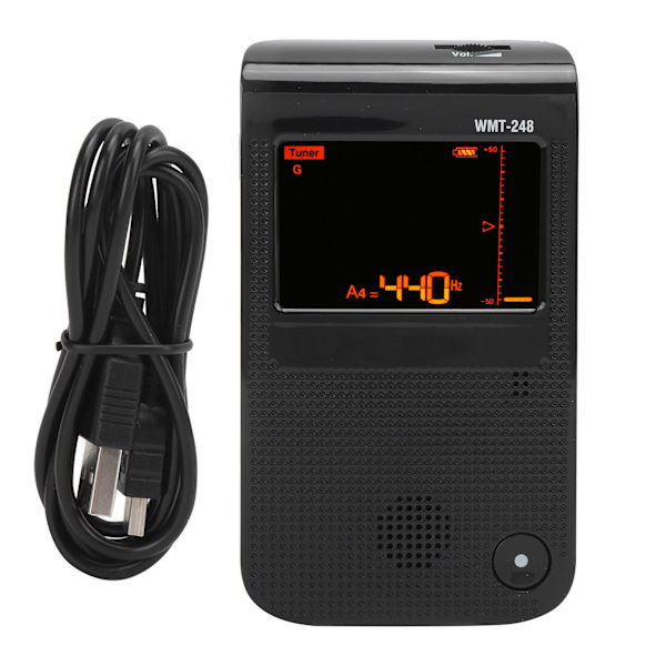 Elektrisk metronom tuner, uppladdningsbar, exakt, universell för gitarr, piano, fiol WMT‑248Black