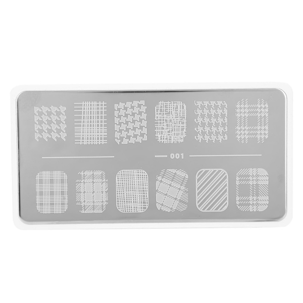6 stk. neglekunst stemplingsplader i rustfrit stål manicure billede skabelon DIY negle stencil værktøj