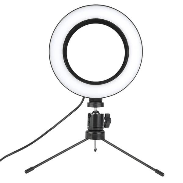 6 tommer 3-tilstande dæmpbar USB LED Video Ring Light Makeup Live Belysningssæt med Bordstativ