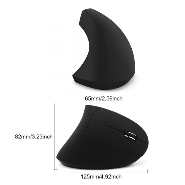 2.4G trådløs vertikal ergonomisk optisk mus, reduser håndleddsmerter, 5 knapper 3 justerbare DPI-nivåer 800/1200/1600, bedre ytelse for PC, skrivebord
