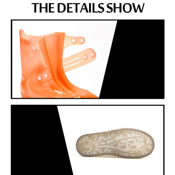 Gjenbrukbare vanntette regnsko-trekk, vaskbare rene sko-trekk egnet for menn og kvinner - sklisikre, sammenleggbare, slitesterke, bærbare, myke - rosa (S 34/35)