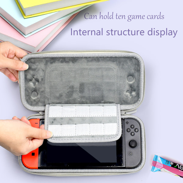 Nintendo Switch/Switch Lite Gradient förvaringsväska Case med bärbara NS-tillbehör med fäste（Gradual grön lila）