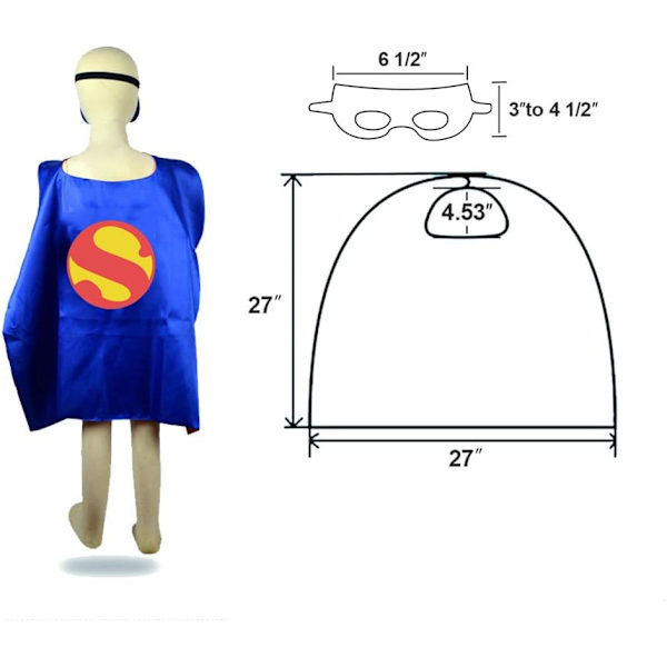 Superhelte Kappe og Maske til Børn, Superhelt Kostume Drenge Piger Jul Halloween Cosplay til 3-10 År Gamle 2 stk