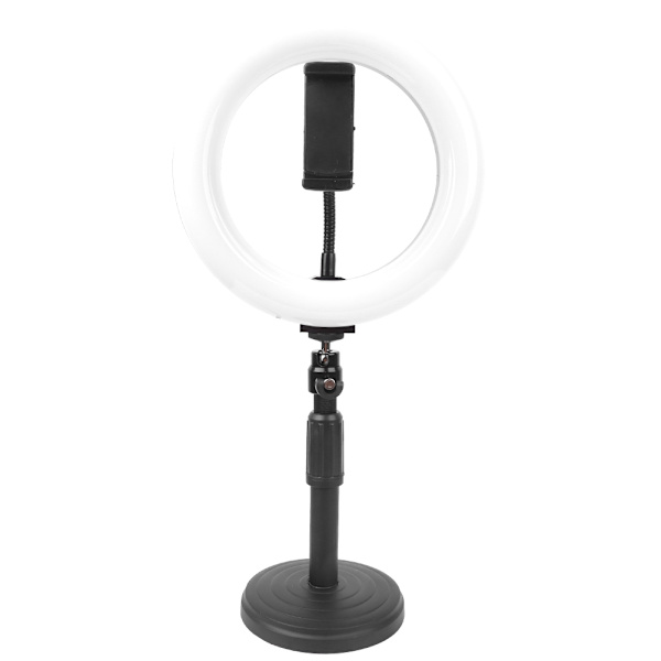 PULUZ 7,9 tum LED-ringljus för mobiltelefoner, livestreaming, skrivbordsfäste, kit PKT3073B