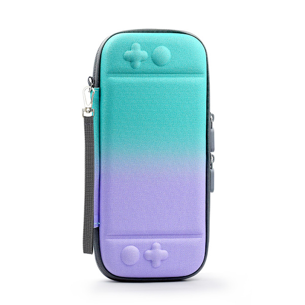Nintendo Switch/Switch Lite Gradient Förvaringsväska Bärväska Med Bärbar NS-tillbehör Med Fäste (Gradvis grön lila)