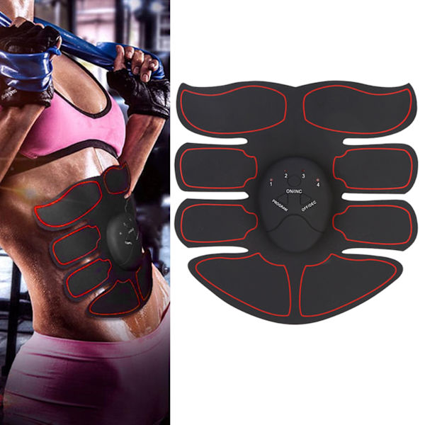 EMS Intelligent Training Patch (1 Abdomen   1 Main) (Svart   Rød)