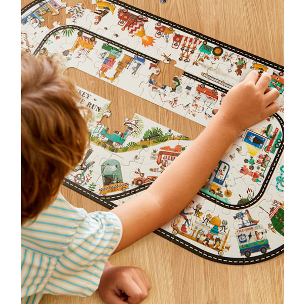 Barnens pusselkognition, mänsklig geografi, dinosaurietransport, sovande skönhet bärbar presentask, 4-8 år gamla pojkar och flickor