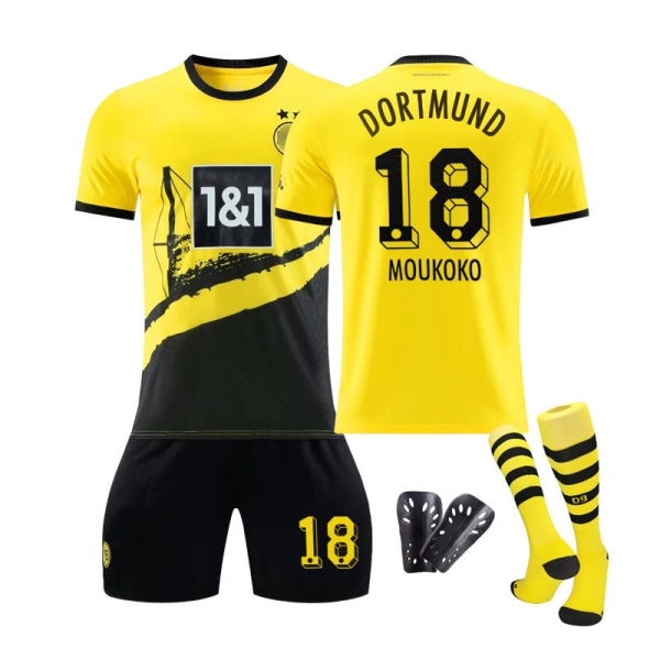 23/24 Dortmund Koti Lasten Jalkapallopaita Set Sukat Ja Suojat 18 MOUKOKO barnstorlekar18