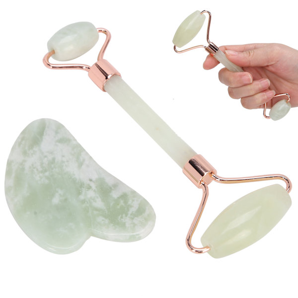 Bærbar rulle massager med hjerteformet skrabebræt kropsmassage værktøj til ansigt arme ryg (Xiuyan Jades Roller)