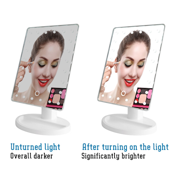 20 LED 10X Förstorande Kosmetisk Spegel Touch Screen USB Laddning Makeup Spegel