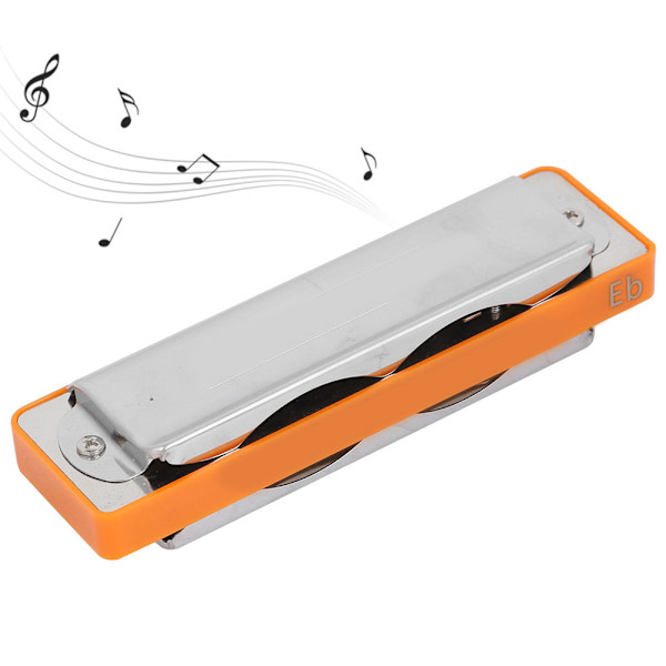 Blues Harmonika 10-Hul Mundharmonika Eb Nøgle ABS Resin Kam Begynder Gaver Professionel (Orange)