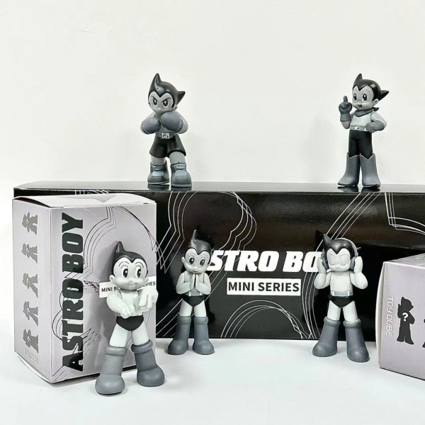 Iron Arm Astro Boy Handmade 5 Model Decorative Toys, Toys, Toys, Boys and Girls Gift Boxed-grey 5 PCS