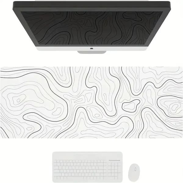 1 stk. Stor Musematte for Skrivebord, Gaming Musematte, Musematte med Sydde Kanter og Sklisikker Gummibase, Utvidet Musematte