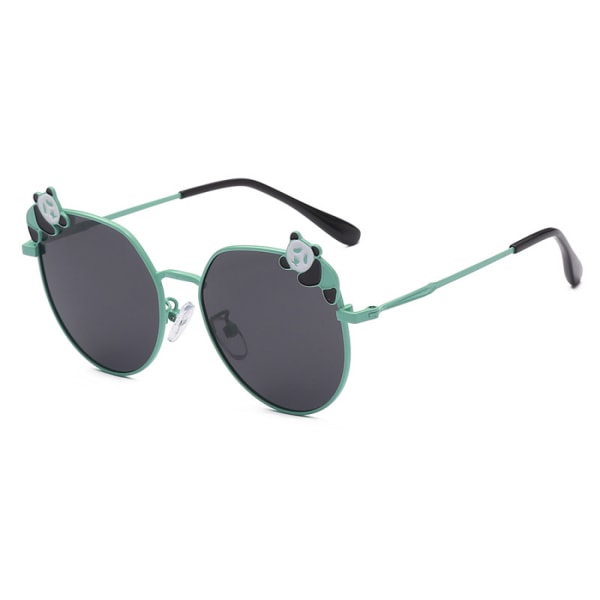 Barnsolglasögon Baby Cartoon Glasögon Trend med personlig anti-ultraviolett polariserad solglasögon----Grön ram grå skiva