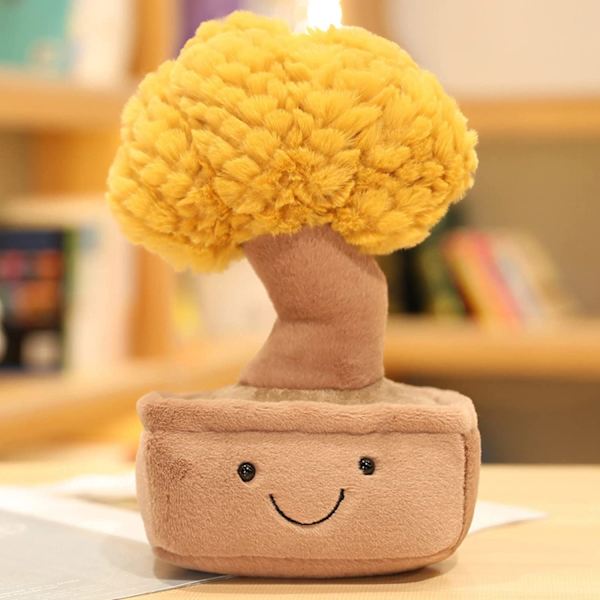 Mehikasvien Tyyny, Pehmolelu, 11\" Kukka Ruukku Täytetty Plushie Tyyny Koriste, Täytetty Kukka Ruukku Plushie, Ruukutettu Tyyny (Keltainen)