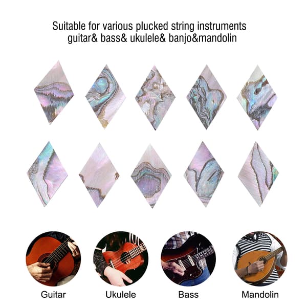 10 st Fretboard Rhombus Form Inläggning Prickar för Gitarr Bas Ukulele