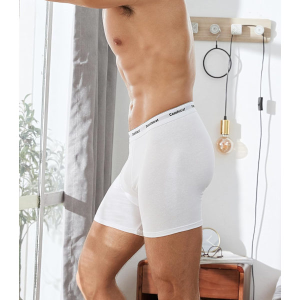 Miesten 6-pakkaus bokserit pehmeät hengittävät alusvaatteet S-XXL avoin kärki Latte All White Pack-6