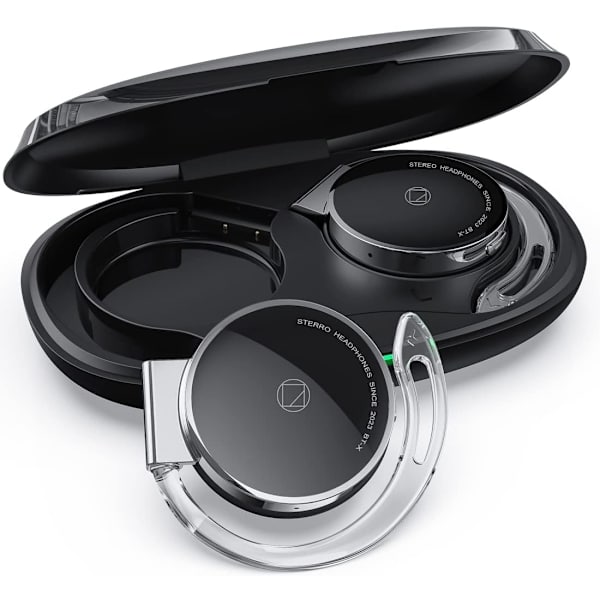 Avokorvakuulokkeet Bluetooth V5.2, langattomat nappikuulokkeet 4 mikrofonilla selkeitä puheluita varten, korvaklipsi Bluetooth-nappikuulokkeet korvakoukuilla, L
