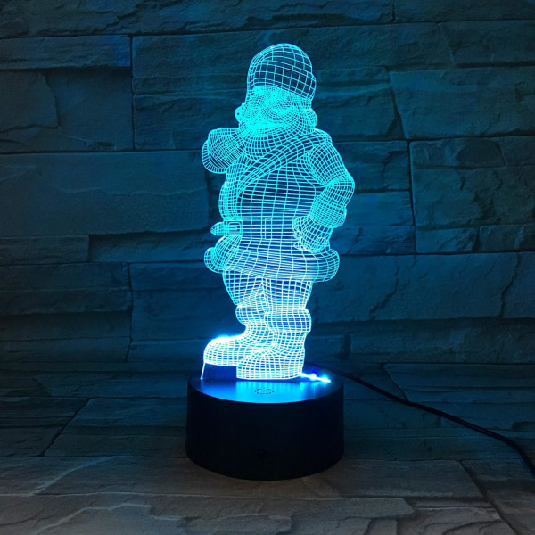 Uruzuo Glædelig Jul Juletræ Julemand 3D Illusion Natlys Legetøj Snemand Lampe, Skrivebord Julelys Fødselsdagsdekorationer Gaver Festlokale Dekoration