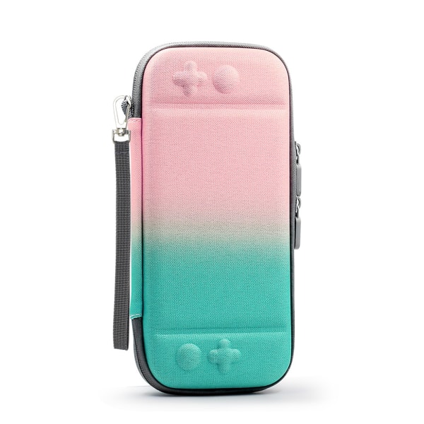 Nintendo Switch/Switch Lite Gradient Opbevaringspose Bæretaske Med Bærbar NS Tilbehør Med Beslag（pink grøn）