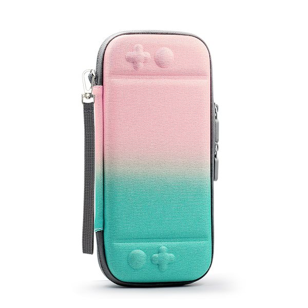 Nintendo Switch/Switch Lite Gradient Oppbevaringsveske Bæreveske Med Bærbar NS Tilbehør Med Brakett（rosa grønn）