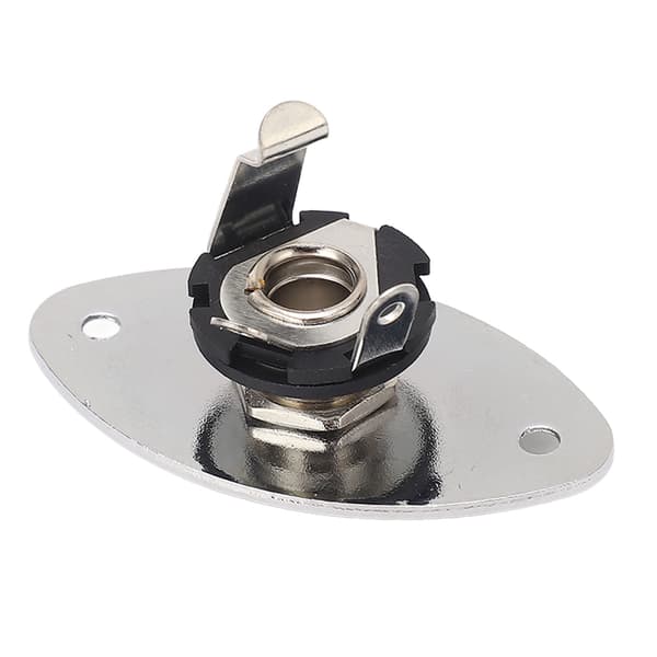 Gitar Jack Oval Form Metall Universal 1/4 Tommers Jack Socket Plate for Tele Style Gitarer