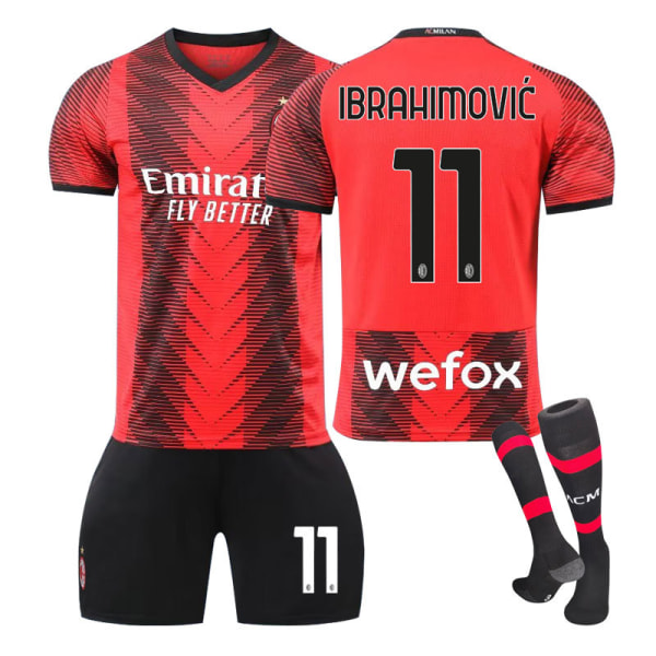 23/24AC Milan Home Fotbollströjor med strumpor No.11 IBRAHIMOVIC S