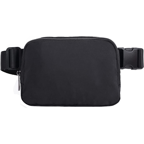 Leotruny Unisex Mini Bæltetaske, Justerbar Rem Crossbody Taljepakke, Velegnet til Træning, Shopping, Vandreture (Sort)