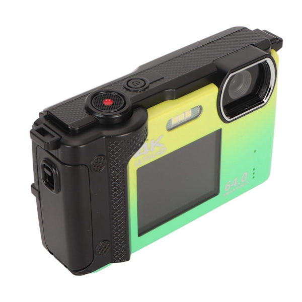 60MP 4K Ultra HD Dubbelskärms Smart Pocket Digitalkamera 16X Zoom Selfie Digitalkamera Gul Grön Gradient Färg