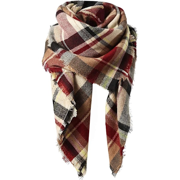 Dames Efterårs- og Vintertørklæde Tartan Tassel Blød Varmt Tæppe Tørklæder Damesjal Wraps