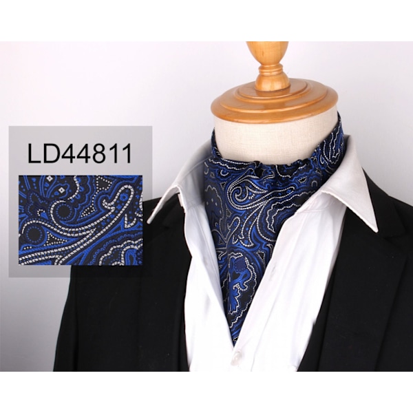Menn Ascot Cravat Slipstørre Paisley Jacquard Silke Vevd Blomster Halsduk, LD44811