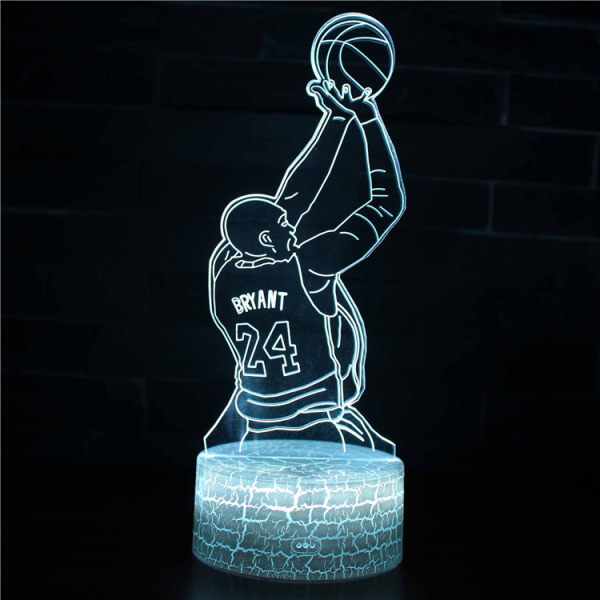 JUSTUP LED Basketball Player Natlampe 3D Illusion Lampe Basketball Player Gave Lys med Fjernbetjening 16 Farver --- Cyberpunk