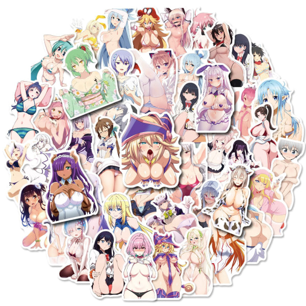 50 PCS Anime Sexy Bunny Girl Voksne Klistremerker, Vanntette Søte Jente Klistremerker for Bærbar PC, Telefondeksel, ipad, Høydefinisjonsklistremerker