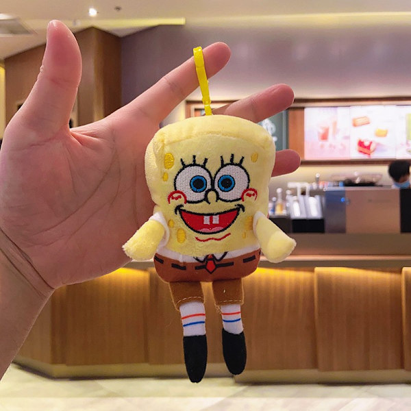 Söt liten docka, parväska hänge, plyschleksak docka nyckelring, docka hänge SpongeBob