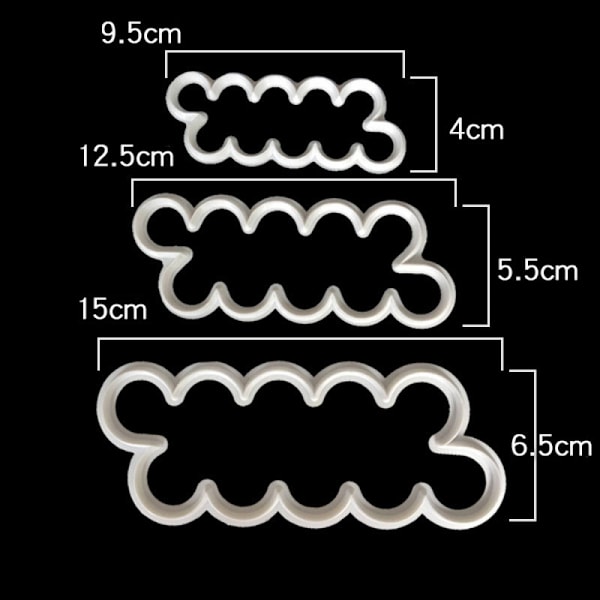 Wjsyshop 3stk 3d Rose Blomsterblad Kake Fondant Kakeform DIY Dekorering Mugg