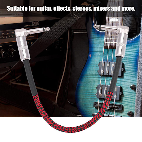 6 st 30 cm gitarr effektpedalbräda patchkabel sladd 1/4\" rätvinklig kontakt