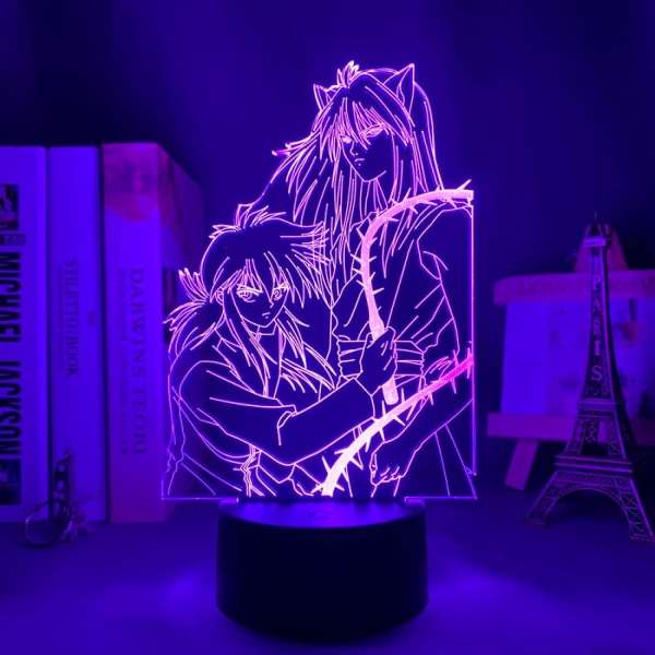 WJ Yu Yu Hakusho Hiei LED nattlys for soveromdekor gave nattlys Anime 3D lampe Kuronue Yu Yu Hakusho