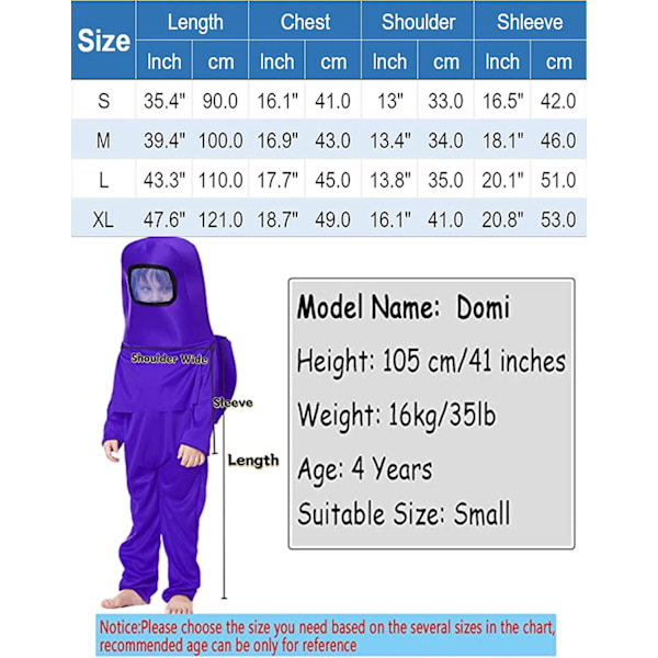 Barn Astronautdräkt Spel Rymddräkt Röd Blå Jumpsuit Halloween Ryggsäck Cosplay Kostymer för Pojkar Barn i åldern 3-10 7-8T Purple