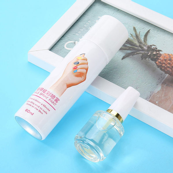 6 färger Manikyr Nagellack Spray Baslack Snabbtorkande Sprayning Lätt Tvätt Nagelspray 04