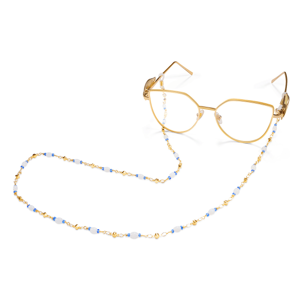 2st Mode Kristallpärlor Metall Anti-förlorade glasögonrem Solglasögon Snoddar Glasögon Kedjor Glasögon Sladdhållare（Guld, Silver）