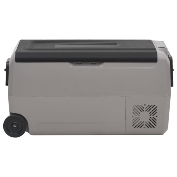 Kylbox med hjul & handtag 50L svart & grå PP & PE