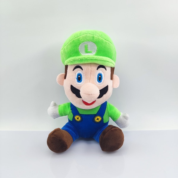 Super Mary plyschleksaksdocka hänge-sittande grön Mario（20cm） Sitting Green Mario （20cm）