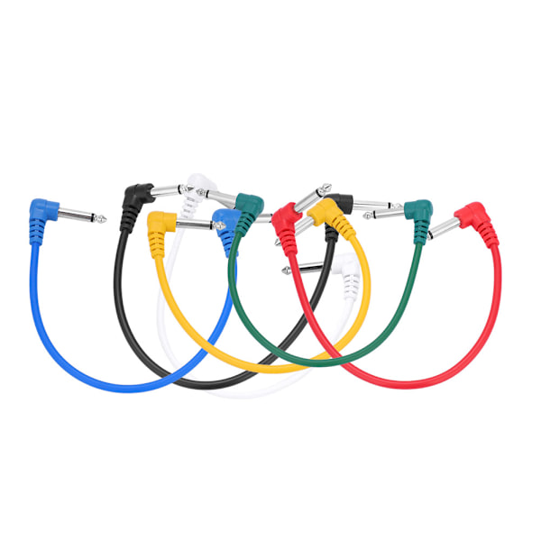 6 st Effektpedal Audio Plug Patch Kabel Sladd Vinkel för Basgitarr