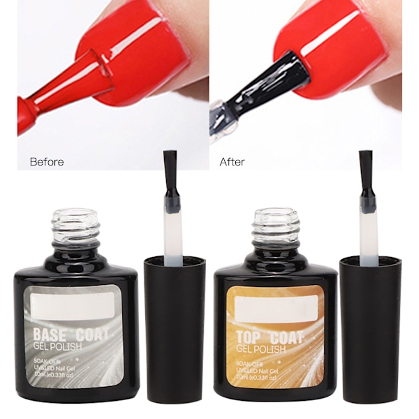10ML UV-gelpolish baslack långvarig topplack nagelkonst set kitRBTC2-01
